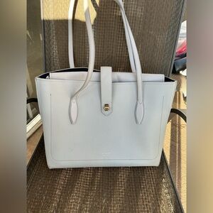 Kate Spade Light Gray Leather Essential Large Tote Bag
